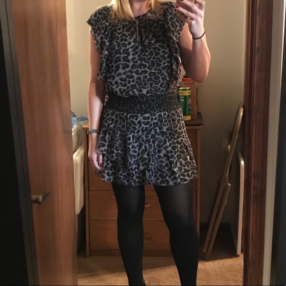 Leopard Smocked Waist Dress